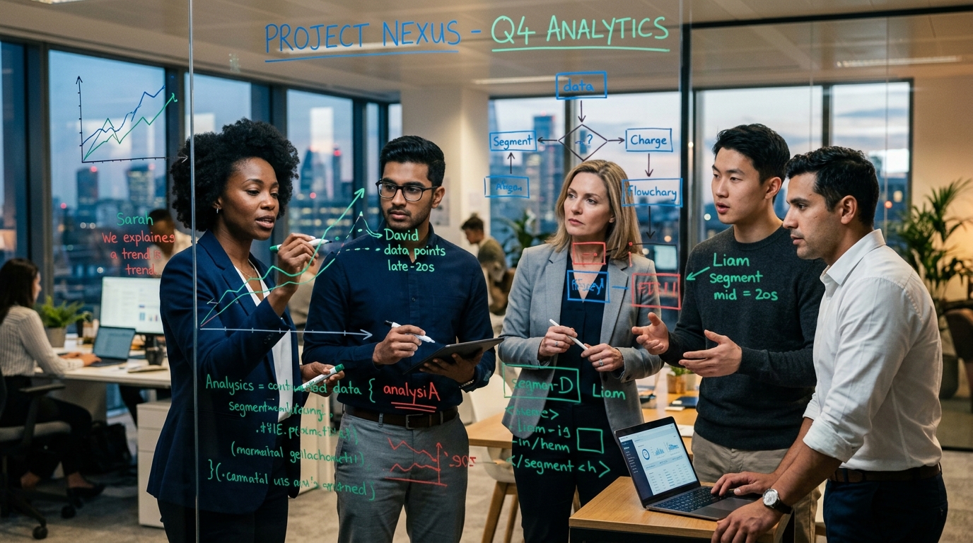 A conceptual image representing artificial intelligence intersecting with corporate strategy.